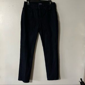 NYDJ Lift Tuck Technology Women Skinny Jeans Blue Denim Dark Wash Size 10